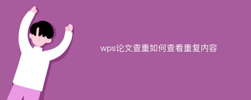 wps论文查重如何查看重复内容