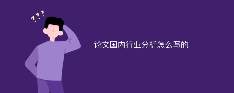 论文国内行业分析怎么写的