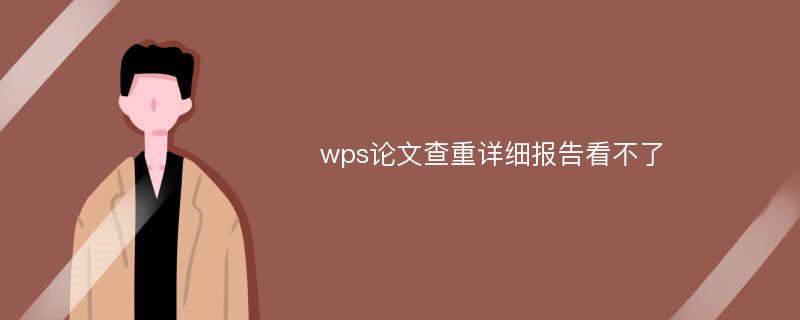 wps论文查重详细报告看不了