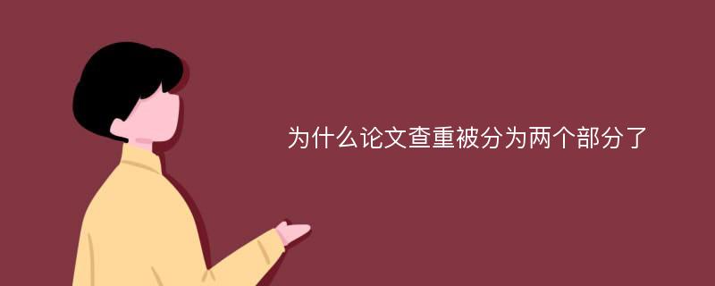 为什么论文查重被分为两个部分了