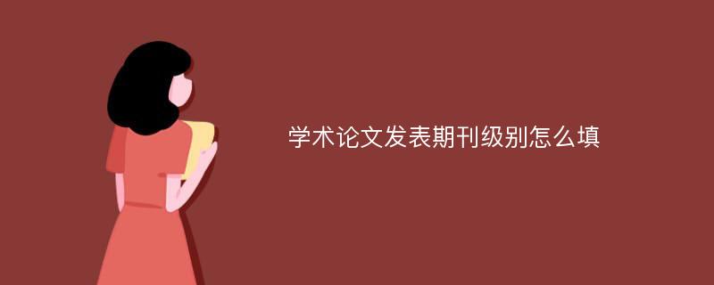 学术论文发表期刊级别怎么填