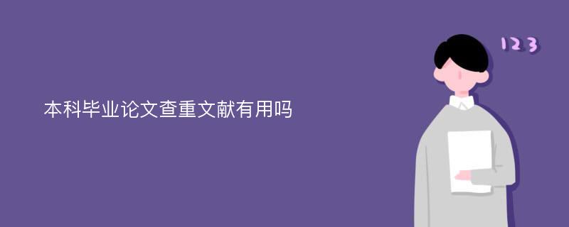 本科毕业论文查重文献有用吗